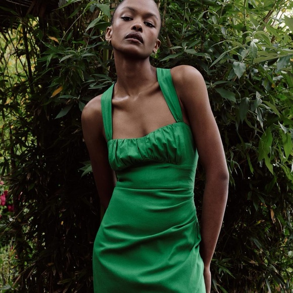 ZARA LINEN BLEND DRESS NWT - Picture 7 of 12